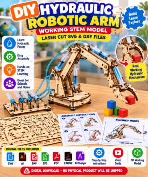 Hydraulic Robotic Arm  | Laser Cut SVG & DXF Files
