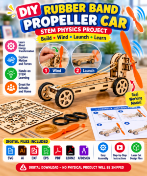DIY Rubber Band Propeller Car – STEM Physics Project | Laser Cut Files